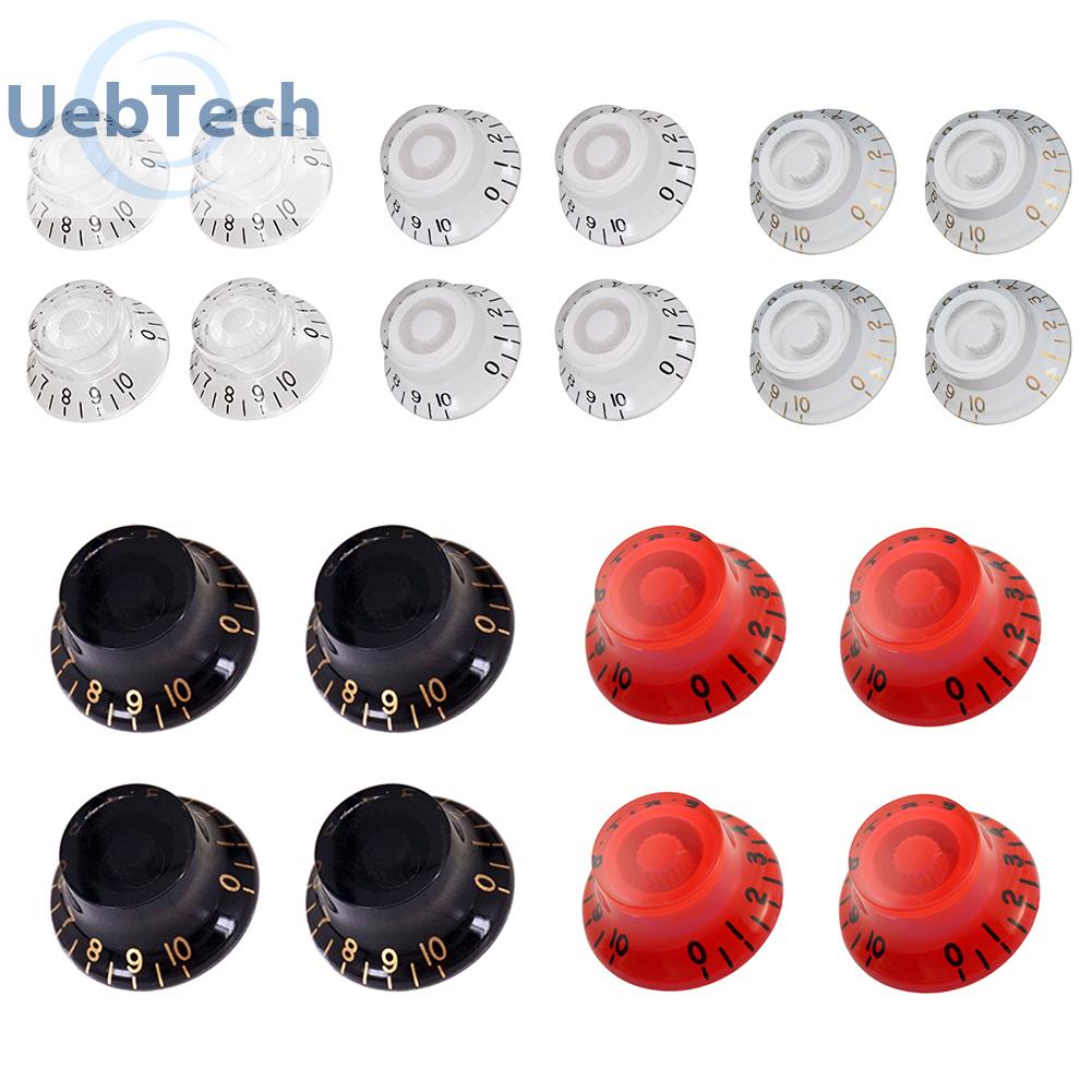 Uebtech 4x Acrylic Guitar Volume Tone Speed Control Knob for LP SG Electric Guitar