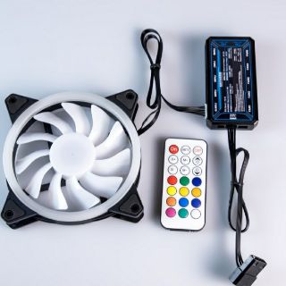 Combo điều khiển fan led rgb 12cm