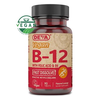 Deva Vegan Vitamin B12,B6 & A.cid Folic - Bổ Sung Vitamin B12,B6 & A.cid Folic Thuần Chay ( Viên Ngậm )