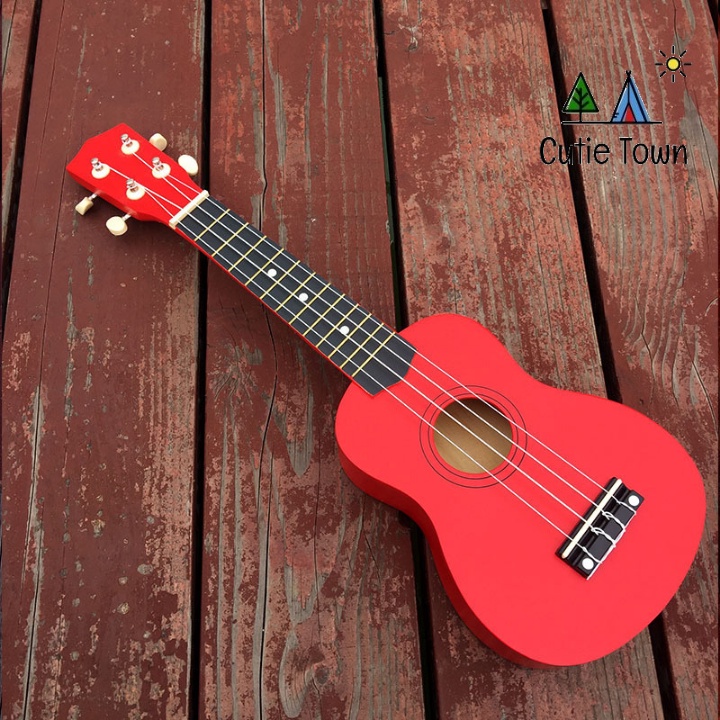 Đàn Ukulele Soprano Gỗ Tốt Cho Người Mới Tập - Cutie Town - Màu Hồng