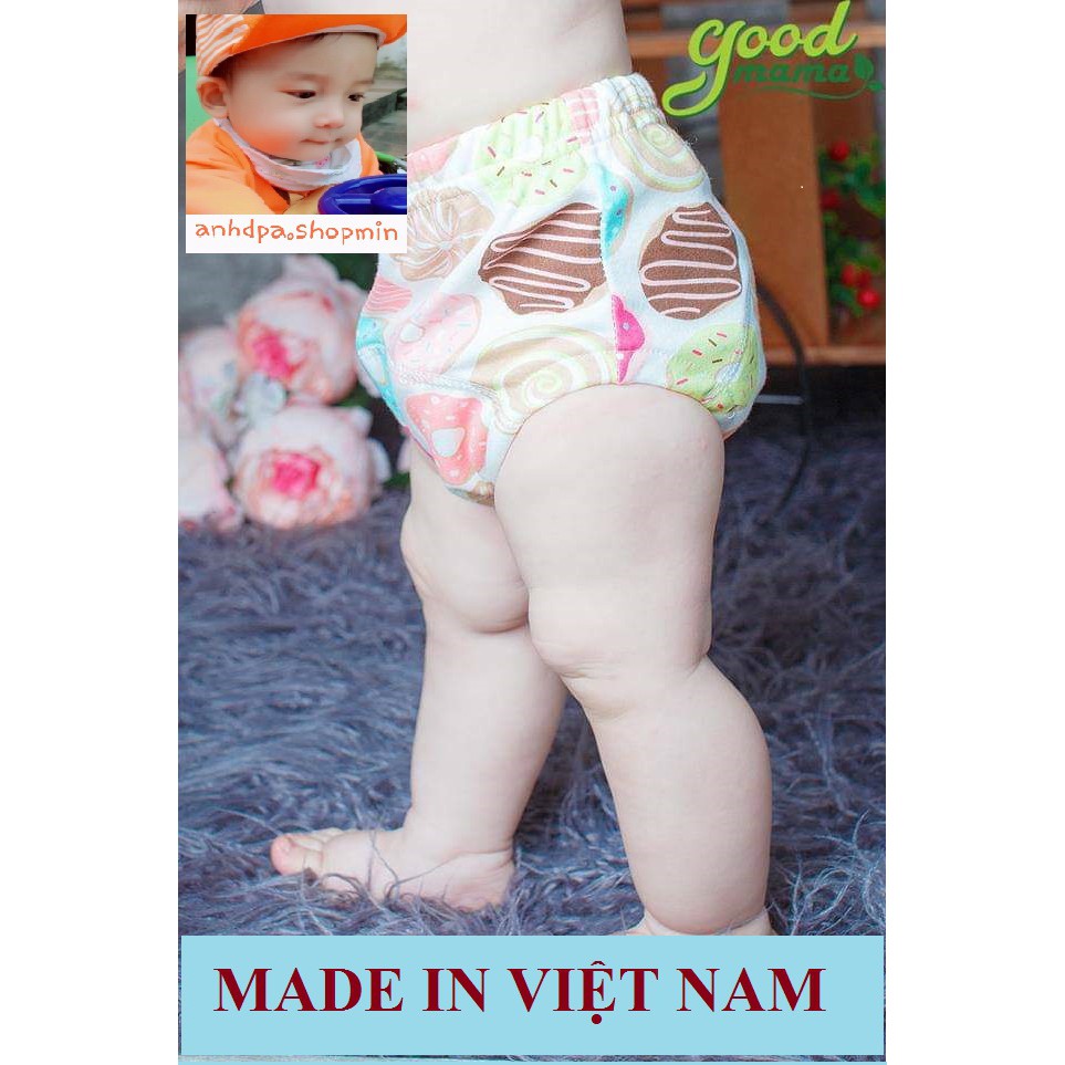 Quần bỏ bỉm Goodmama 6 lớp hàng Việt Nam cho bé từ 5-17kg Size 80/90/100/110 SL 1 cái