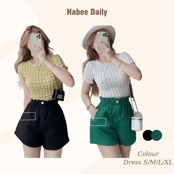 Quần Short Đùi Nữ Ống Rộng Cạp Cao Lưng Chun, Quần Đùi Nữ Xốp Mềm Thanh Lịch