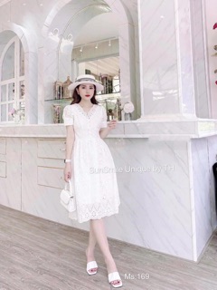 Đầm suông cổ tim