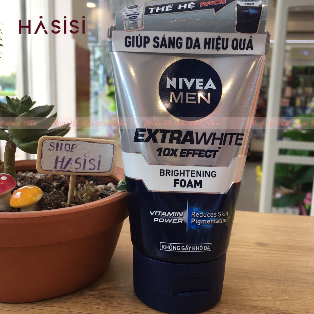 SỮA RỬA MẶT NIVEA - Men Extra White Deep Clean Foam 100g (Sáng mịn - Sạch sâu)