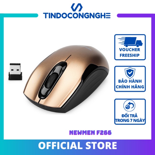Chuột Không Dây - Chuột Máy Tính Không Dây Newmen F266, Nằm Gọn Trong Lòng Bàn Tay, Thao Tác Không Mỏi - Hàng Chính Hãng