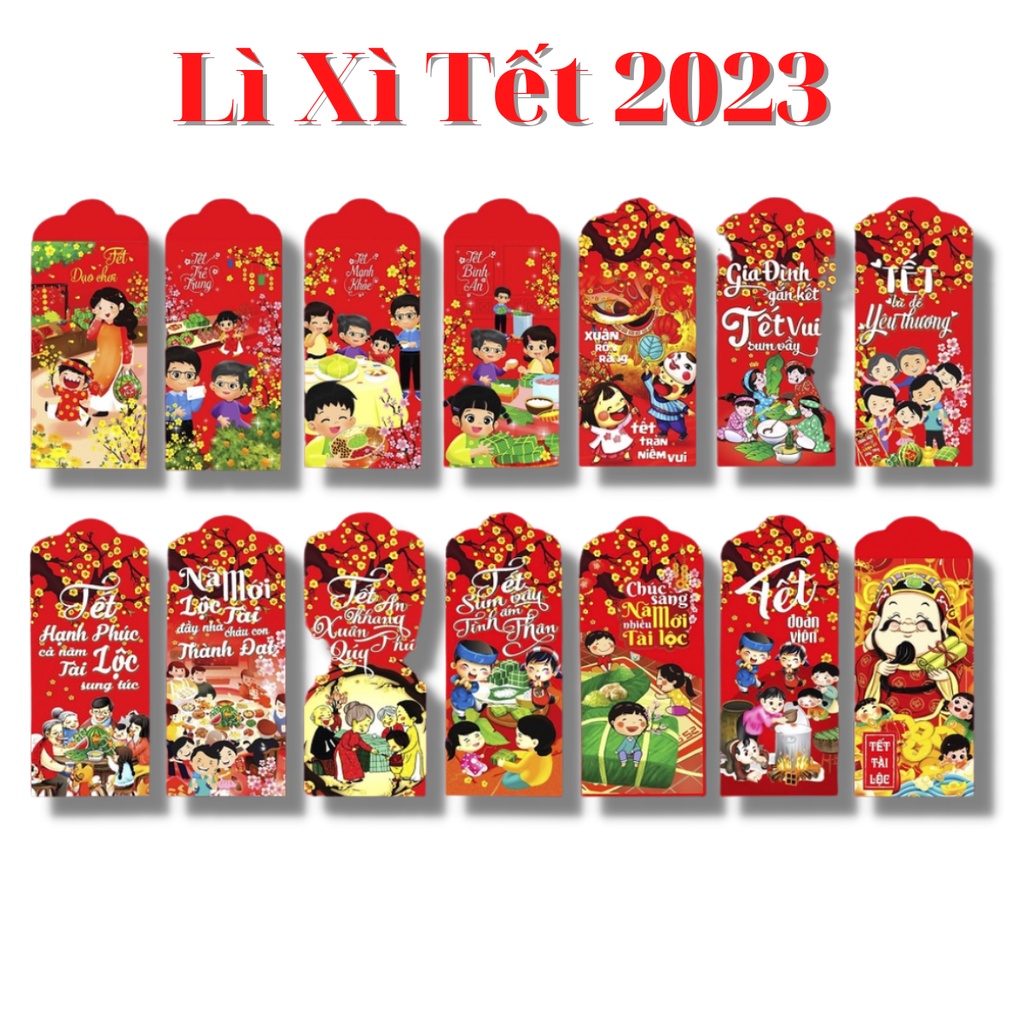 100 Phong Bao Lì Xì Tết Đẹp 2023 - Có Chọn Mẫu Và Tặng Kèm Túi Bóng Kính