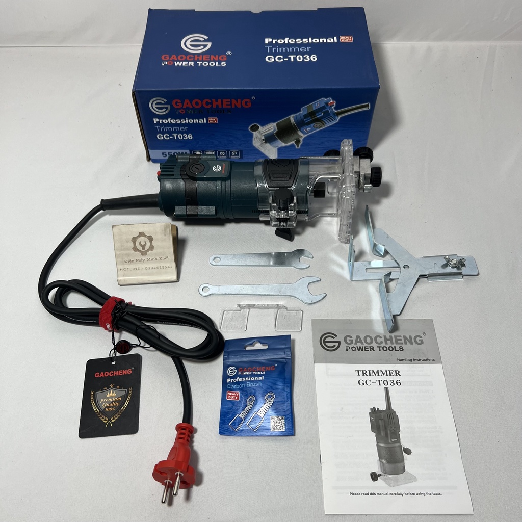 [Chính Hãng] Máy phay gỗ cầm tay GAOCHENG GC-T036 công suất lớn 550W| Máy soi mộng gỗ, đánh cạnh