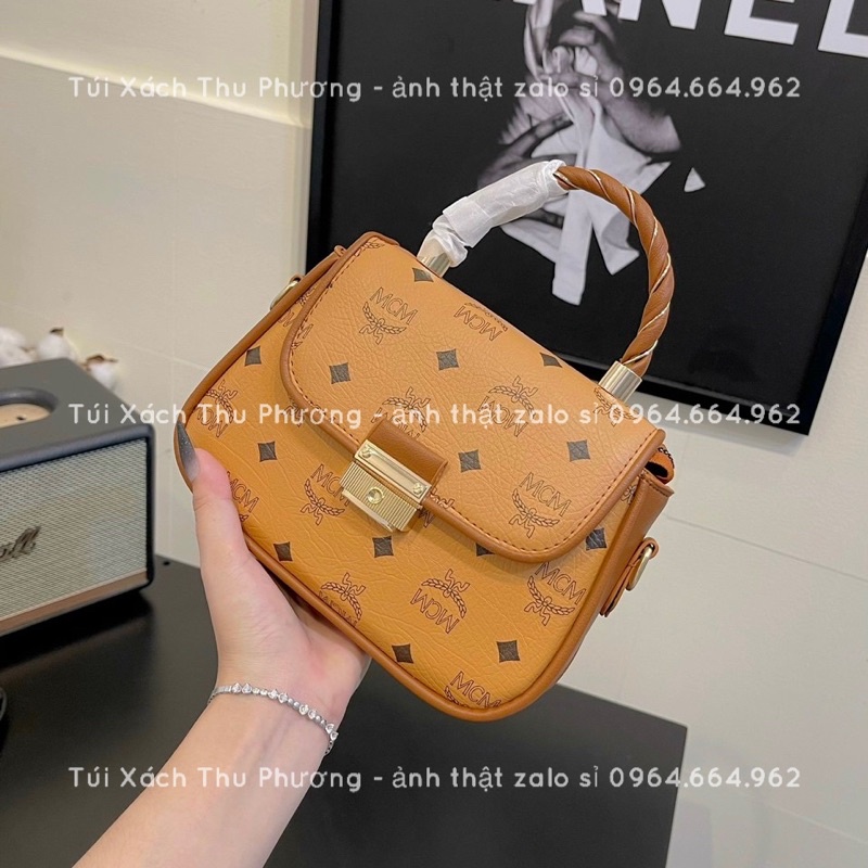 Túi xách quai kiềng có dây đeo chéo hoạ tiết chữ Mc.m siêu sang chảnh cho nữ (cam kết chuẩn ảnh)