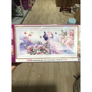 [110x50cm] Tranh đính đá Phú quý cát tường  (chưa đính)