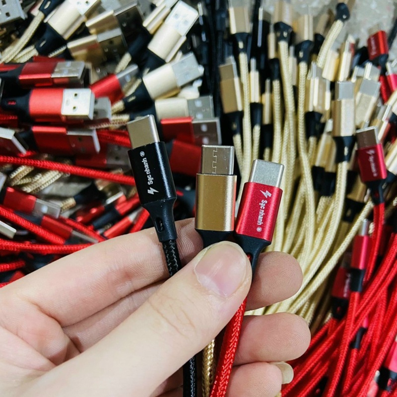 Cáp sạc Iphone, Type C, micro USB dây dù dài 1m, cáp sạc Micro USB dài 3m