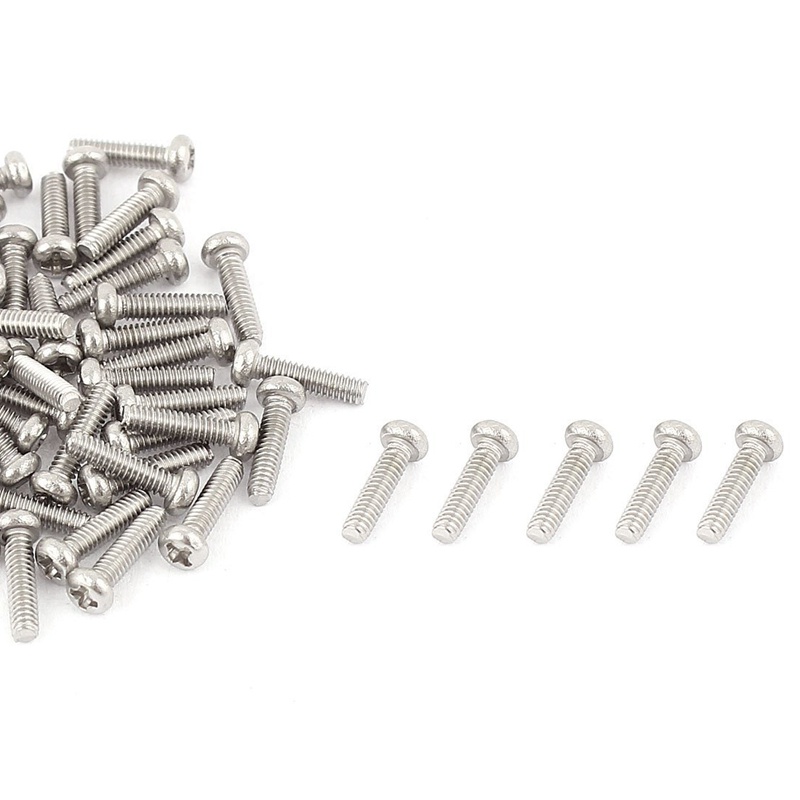 Set 160 Ốc Vít Thép Không Gỉ 304 M2X8Mm Phillips Kèm 100 Bu Lông Lục Giác M2 Din934