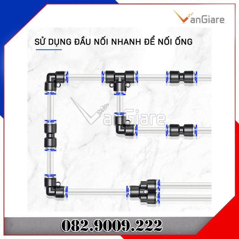Ống khí nén, ống hơi PU 3mm 4mm 6mm 8mm 10mm 12mm 14mm 16mm màu trắng trong suốt