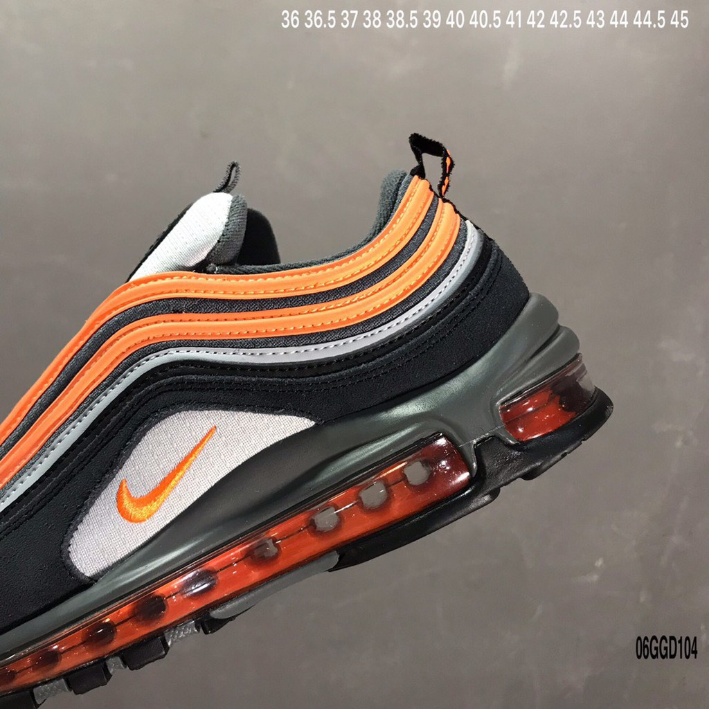 Giày chạy bộ (nam nữ) Nike Air Max 97 phối màu Cam Xám Đen