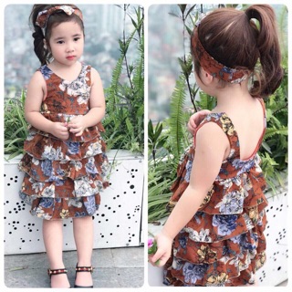 Đầm tầng bé gái