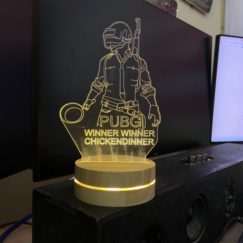 Đế Đèn Led 3D Tròn Bằng Gỗ Cao Cấp/ Đèn Trang Trí Phòng Ngủ Siêu Đẹp