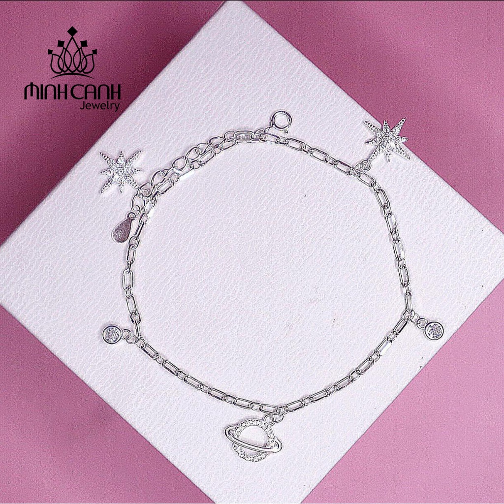 Lắc Chân Bạc Trái Đất Và Ngôi Sao Minh Canh Jewelry