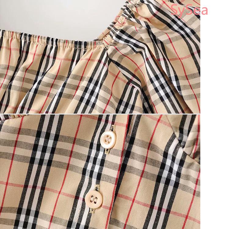 Áo Sơ Mi Tay Ngắn Cổ Chữ V Hoạ Tiết Sọc Ca Rô Phong Cách Retro