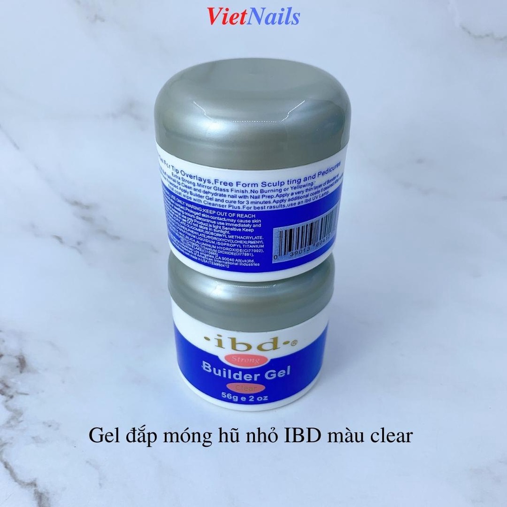 Gel Đắp IBD Đắp Móng Màu Clear Hũ 56g - IBD Strong