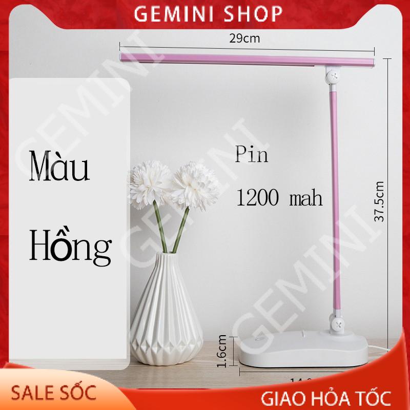 Đèn học để bàn sạc tính điện WS-2020 1200 Mah đèn bạn Đọc Sách, Làm Việc 3 chế độ sáng gập lại GEMINI SHOP