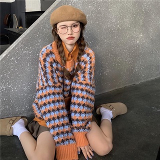suit women solid color blouse + knitted sweater