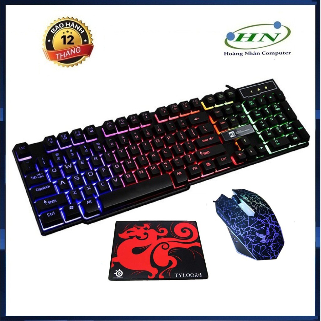 [Mã SKAMSALE03 giảm 10% đơn 200k] BỘ BÀN PHÍM GIẢ CƠ R8 1822 VÀ CHUỘT D608 GAME LED 7 MÀU + TẶNG LÓT TYLOOS