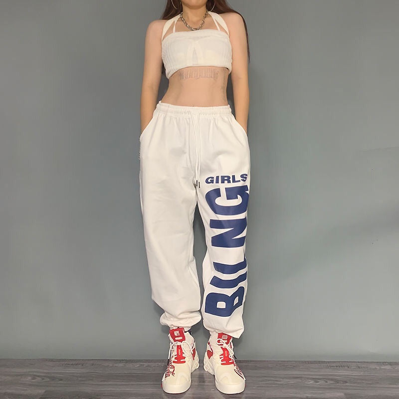 Quần thể thao IELGY dáng rộng phong cách hip hop thời trang cho nữ