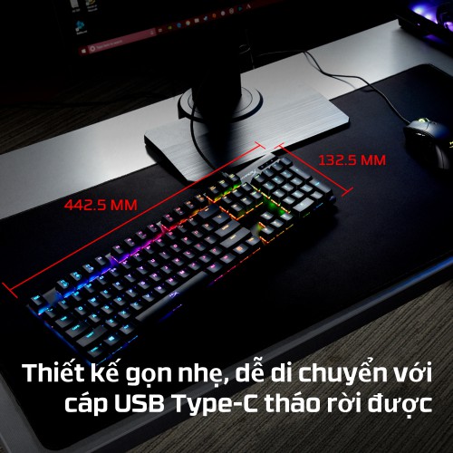 Bàn phím gaming HyperX Alloy Origins (HyperX Red/Aqua/Blue switch)- US Layout- Hàng Chính Hãng