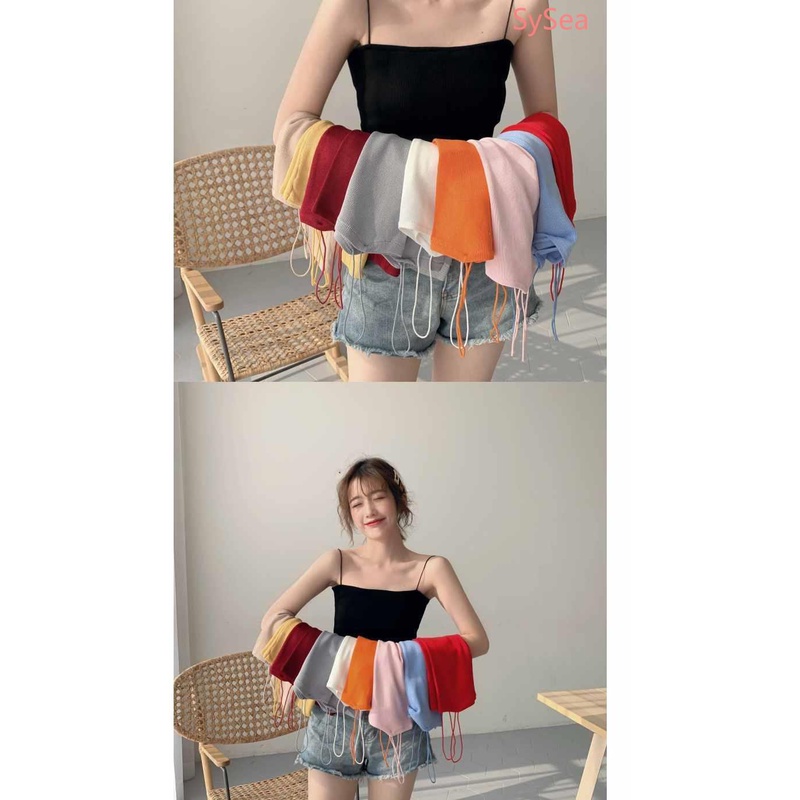 Áo Dệt Kim Hai Dây Màu Sắc Thời Trang Mùa Hè Cho Nữ