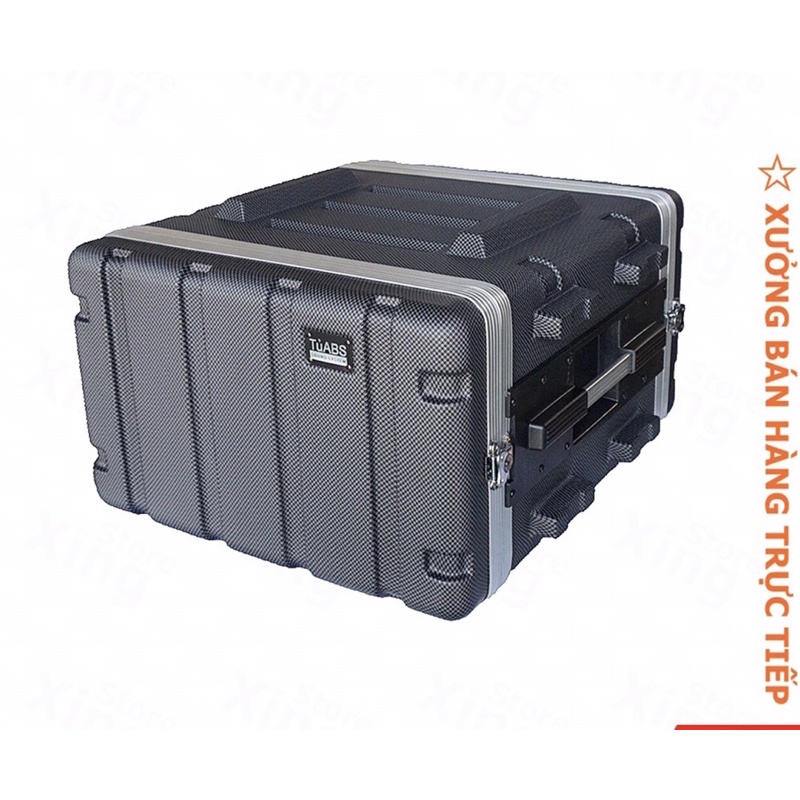 Tủ âm thanh ABS 6U, tủ nhựa abs đựng cục đẩy, amply, đầu thu mic, vang số, tặng kèm 1 túi ốc vít