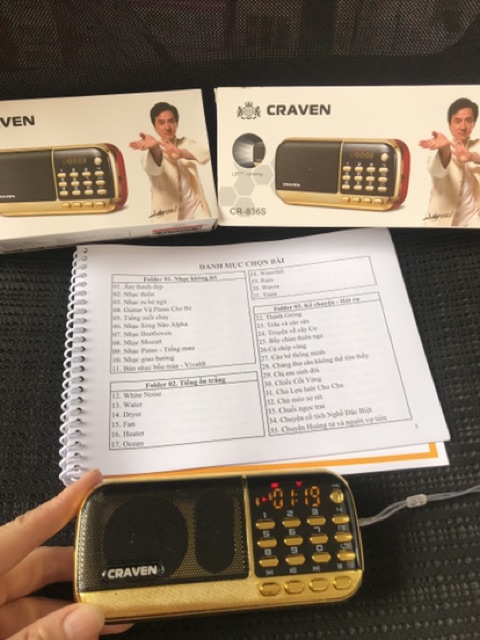 Combo Loa Craven CR853 Giúp Trẻ Phát Triển Ngôn Ngữ, Loa Craven 3Pin cho bé nghe Thơ, Truyện, Tiếng Anh
