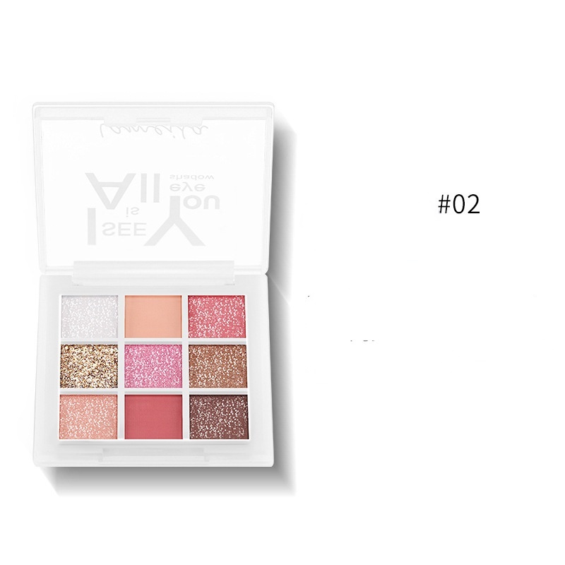 Bảng Phấn Mắt Lameila Chín Màu Sắc Hiệu Ứng Lì/ Ánh Nhũ Chống Nước Tiện Dụng