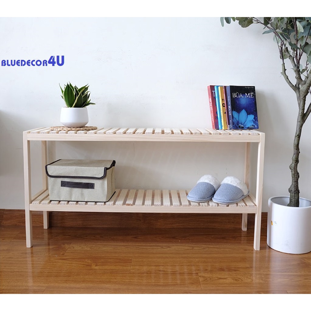 KỆ 2 TẦNG BIG SIZE SIÊU TO 100 CM - GỖ THÔNG NHẬP KHẨU