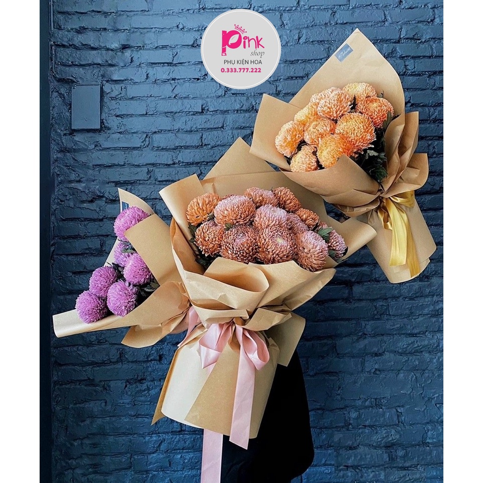 💞 Giấy Kraft trơn , loại Dày Dai gói Quà, gói Hoa phong cách Vintage – Phụ kiện hoa Pinkshop🌹📚