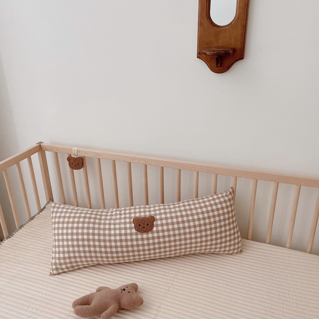 Gối ôm dài cho bé yêu Gấu Bear chất liệu Cotton Linen.