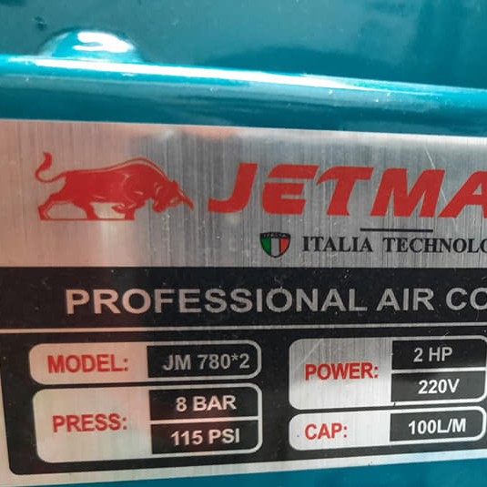 Máy Nén Khí Không Dầu Lên Hơi Nhanh Jetman JM-780×2 2HP 50L