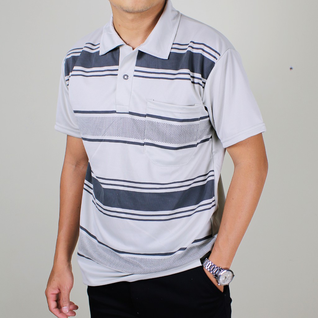 Áo thun nam có cổ trung niên vải mềm mát loại áo thun ngắn tay free size dưới 65kg | BigBuy360 - bigbuy360.vn