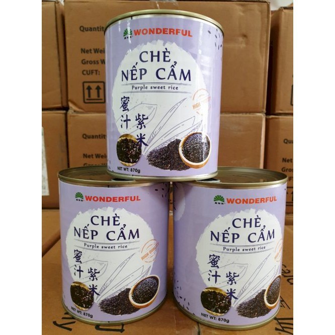 Chè Nếp Cẩm Wonderful Lon 870g - Làm Trà Sữa , Sữa Chua Nếp Cẩm Siêu Ngon