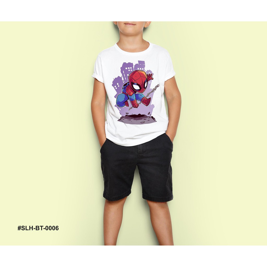 Áo Thun Bé Trai Cao Cấp - Marvel ChiBi - Spider Man