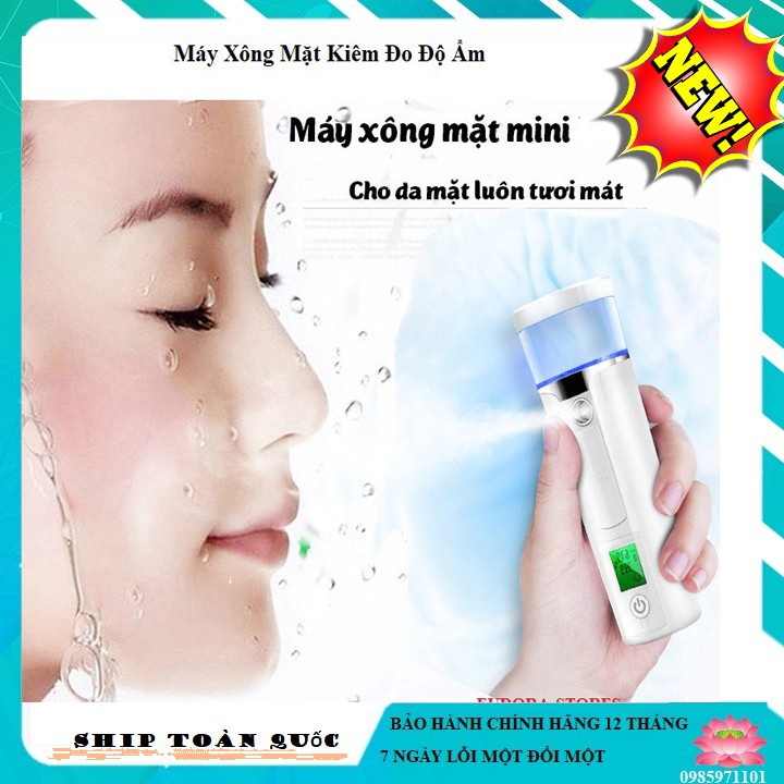 Máy xịt khoáng, Máy đo độ ẩm da, phun hơi xương,dưỡng ẩm,xông mặt nano mini đo độ ẩm da 3 in1 thế hệ cao cấp