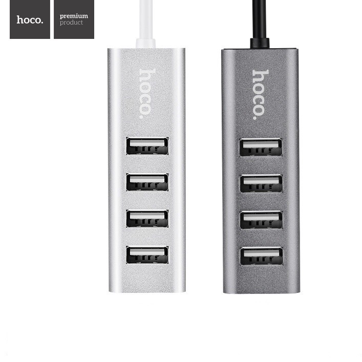 Hub chia cổng USB Hoco HB1, bộ chia 4 cổng usb cho laptop, Macbook, máy tính để bàn hàng chính hãng.