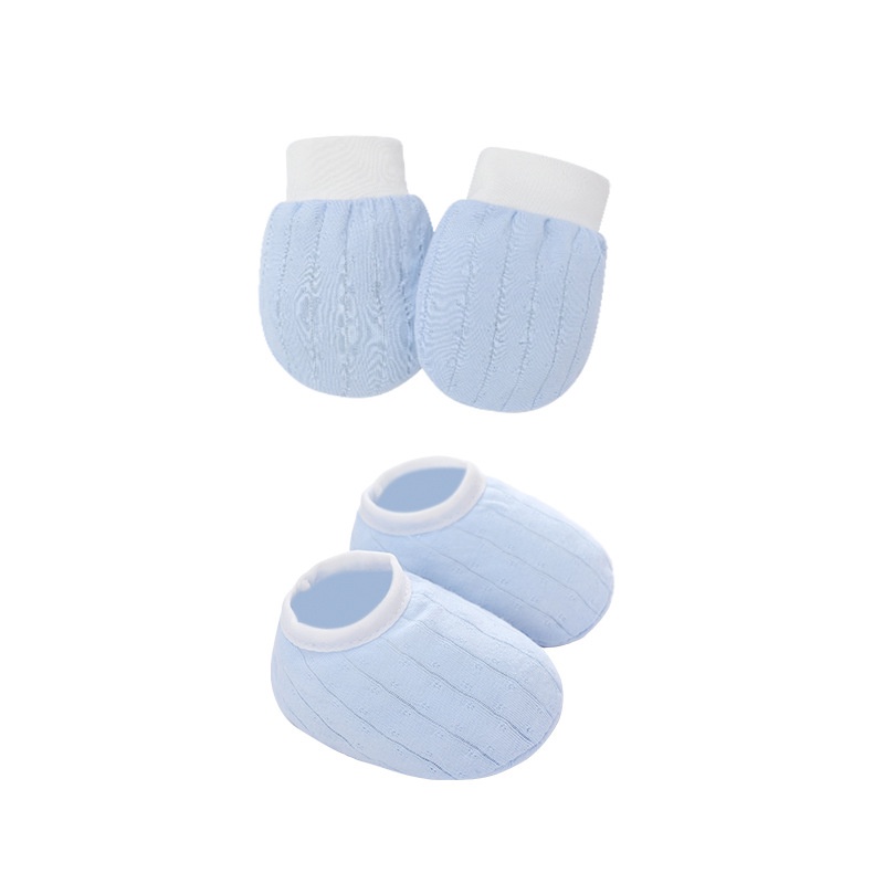 Set 3 Món Nón + Vớ + Găng Tay cotton Dễ Thương Cho Bé 0-6 Tháng
