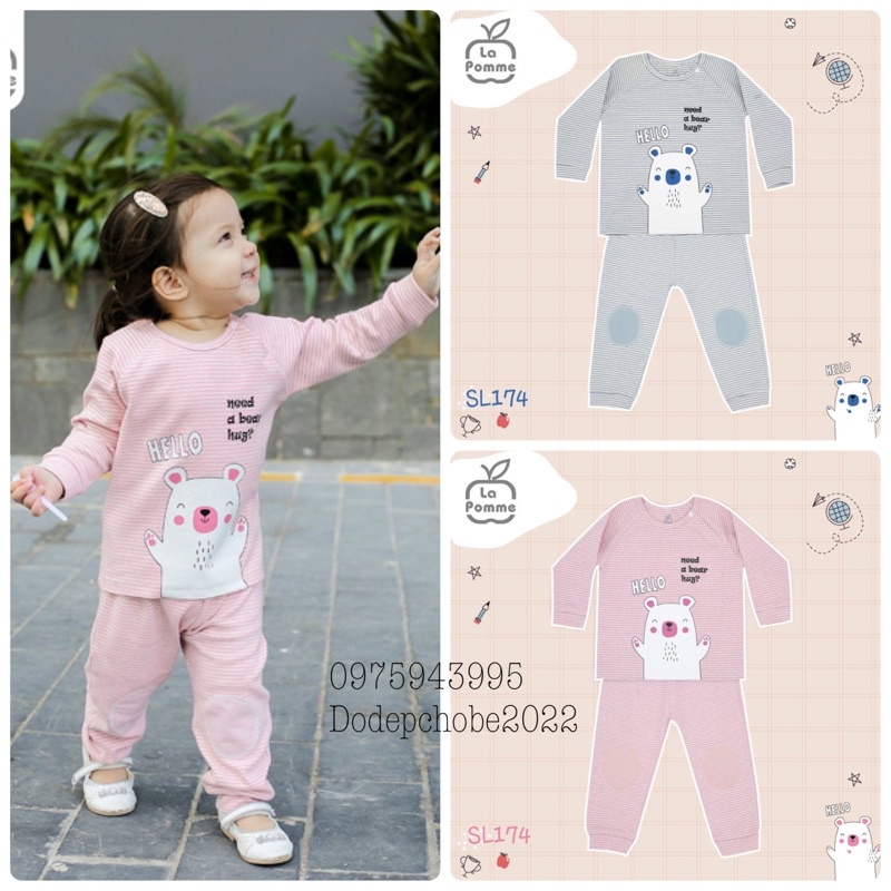 SL174 Bộ dài tay La Pomme Hello baby bear