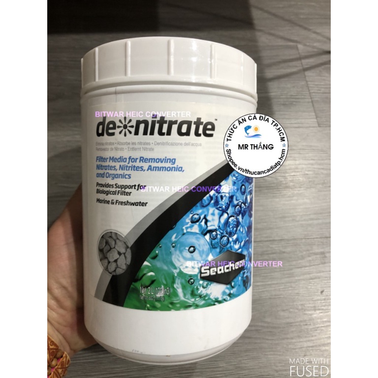 Seachem De Nitrate : Vật liệu lọc, công dụng Khử NO3 yếm khí