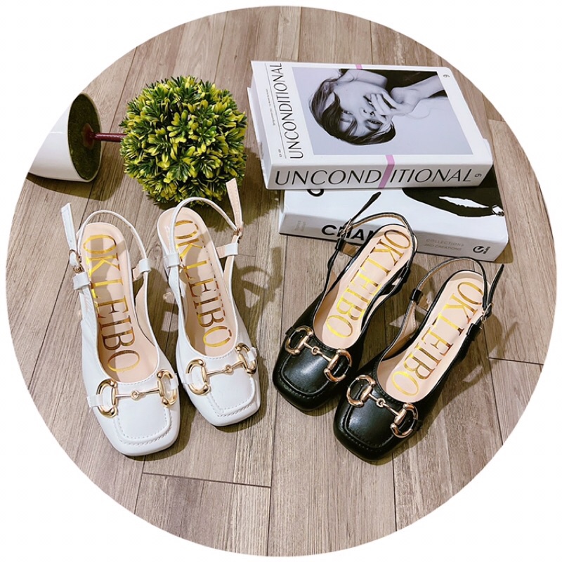 Giày SANDAL cao gót 7p Gú chì mũi vuông tag khoá to đẹp