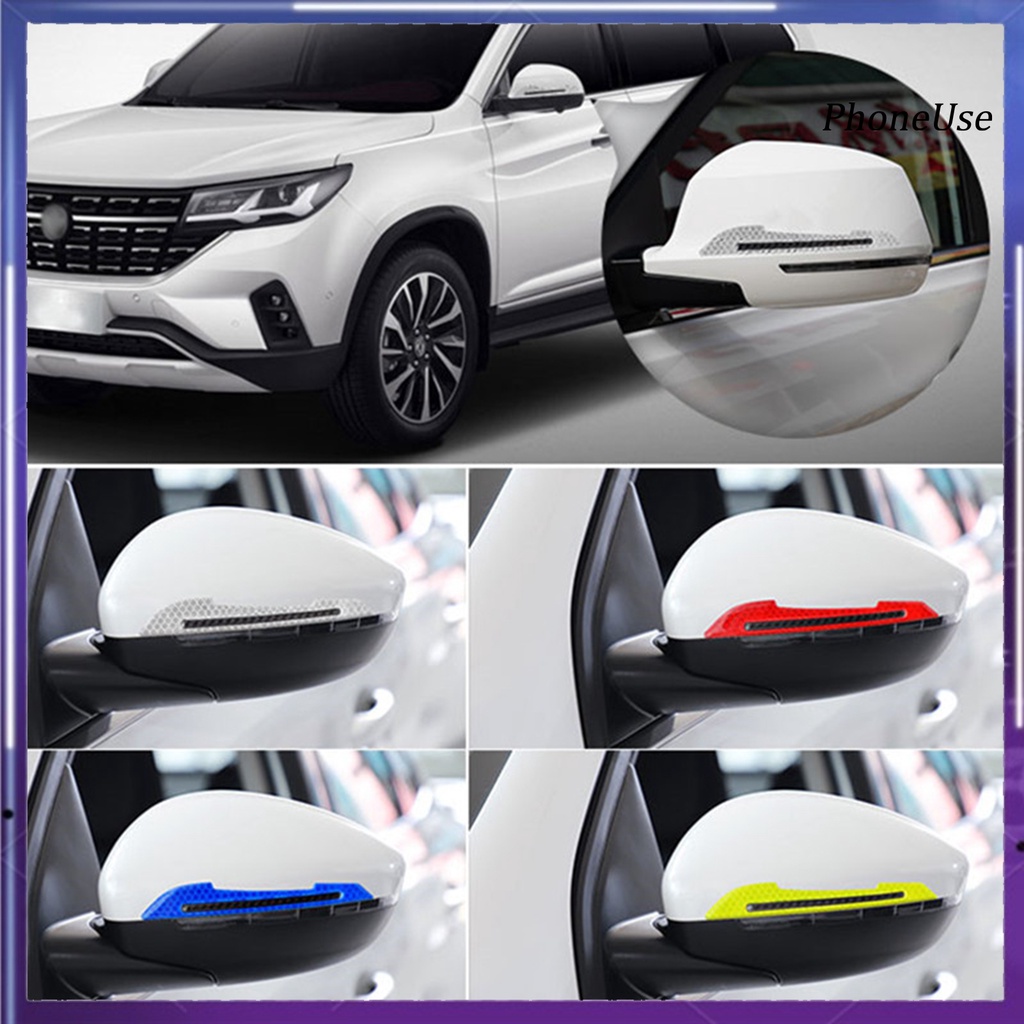 Pu Bộ 2 Miếng Dán Phản Quang Cảnh Báo An Toàn Cho Tay Nắm Cửa Xe Hơi Chống Va Chạm