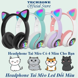 Tai Nghe Tai Mèo Bluetooth STN28 v2, Tai Nghe Có Led Tai Mèo Đổi Màu, Âm Thanh Trung Thực, Siêu Đáng Yêu, Bảo Hành 1 Nă