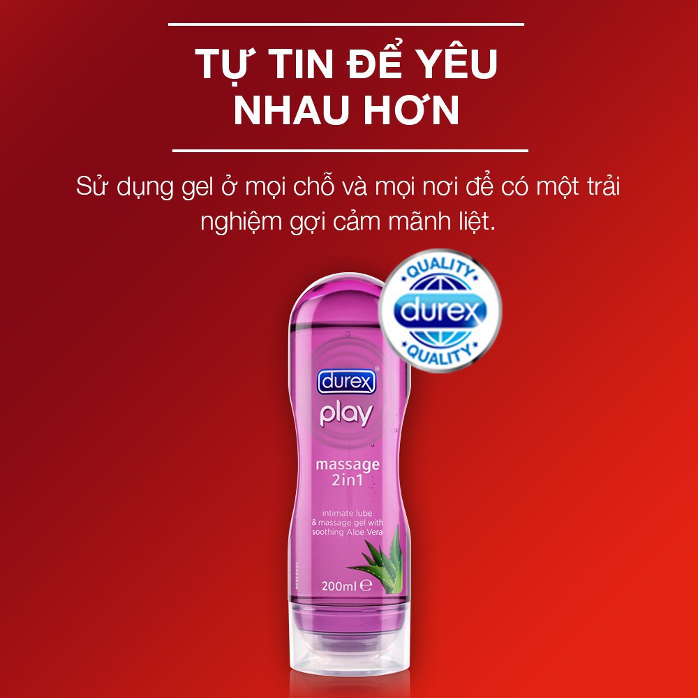 Gel bôi trơn Durex Play 200ml + Tặng 2 Bao cao su Durex Performa