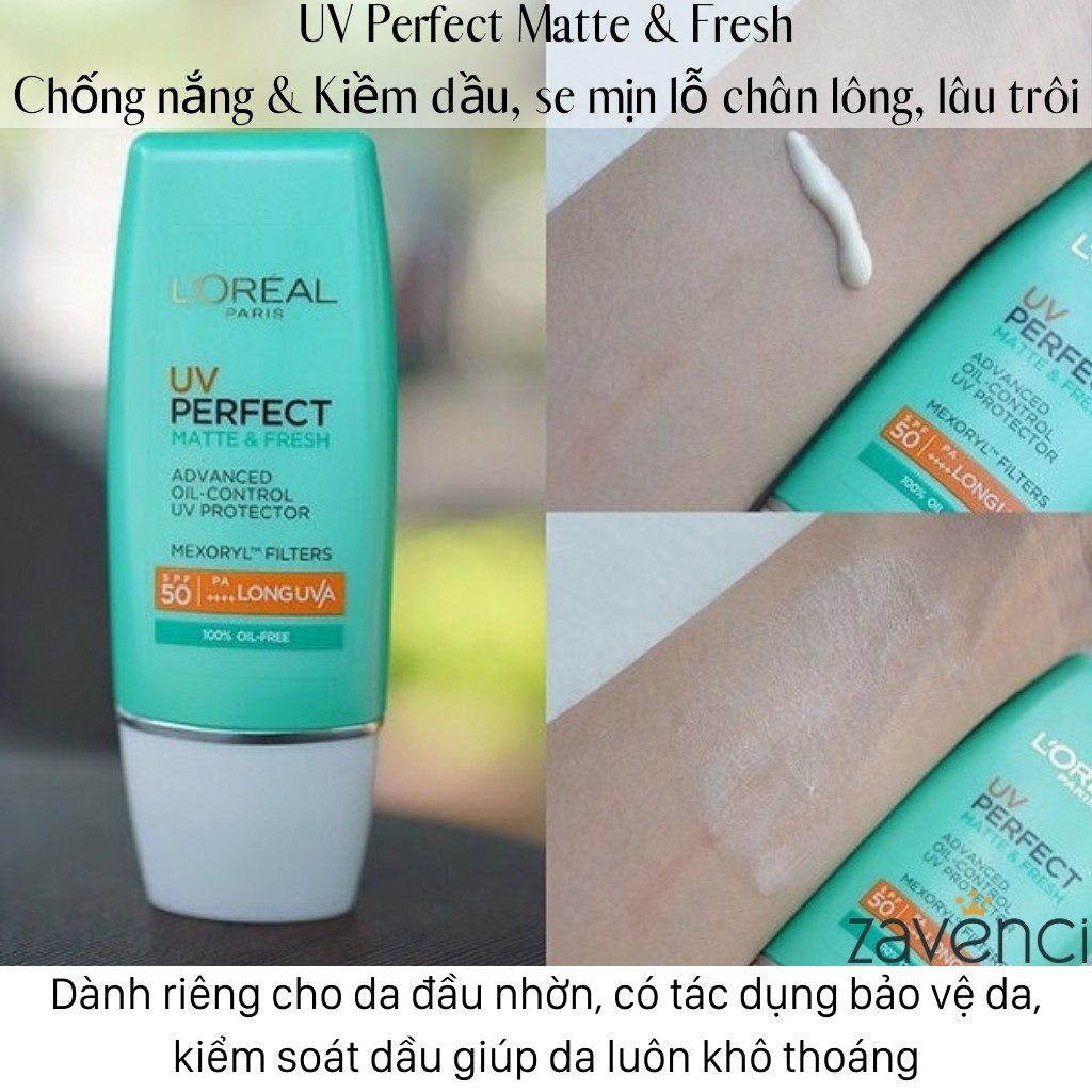 Kem chống nắng L'Oreal UV Perfect SPF 50+ PA++++ sun cream dưỡng da 30ml - ZAVENCI Official