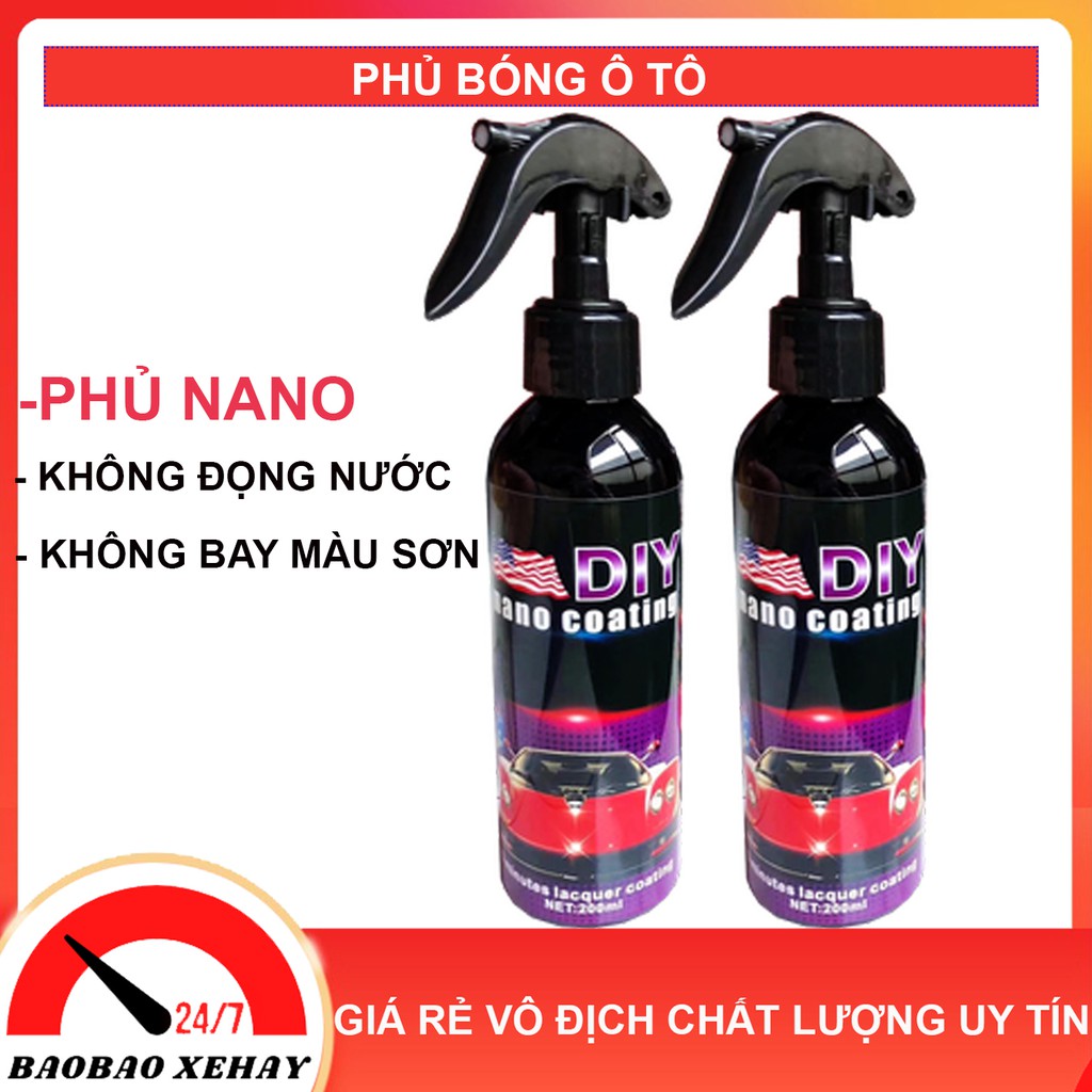 Chai xịt phủ nano chống nước kính, phủ bóng sơn xe ô tô - Chống nước bề mặt kính cận, kính mũ - DIY Nano Coat