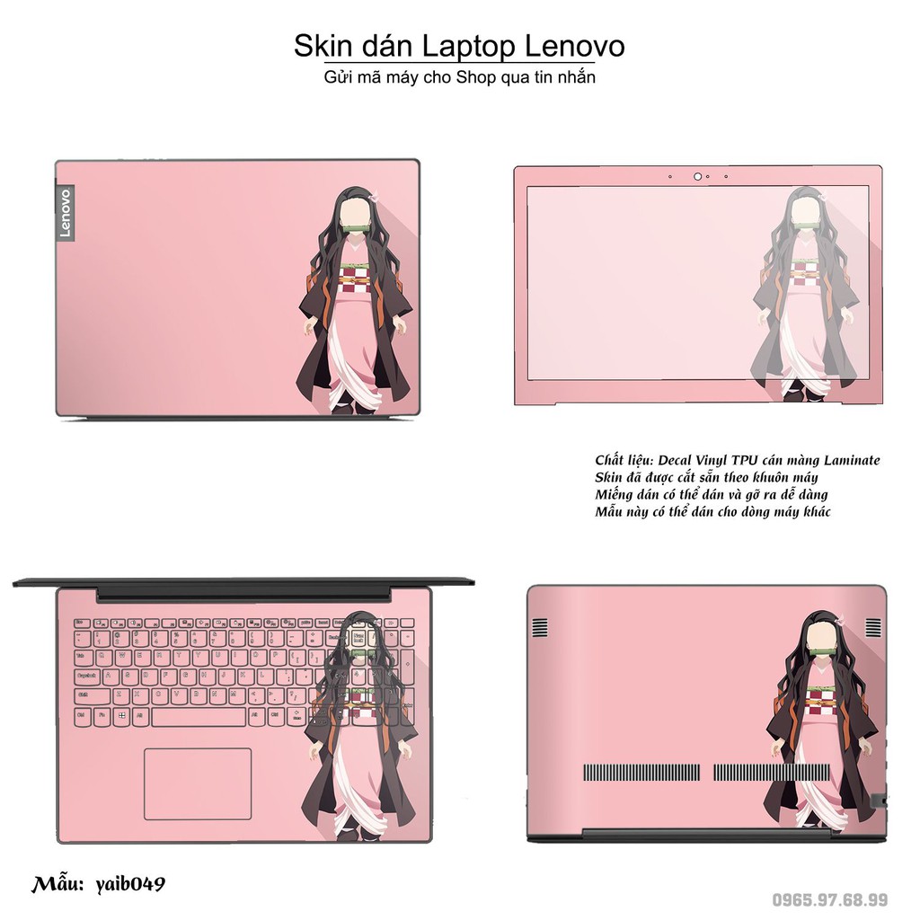 Skin dán Laptop Lenovo in hình Kimetsu No Yaiba _nhiều mẫu 2 (inbox mã máy cho Shop)